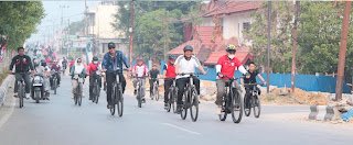 Bupati H Shalahuddin Gowes Bersama Warga, Pastikan Kesiapan Venue Barito Utara Bertabligh