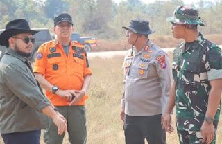 Kapolres Barito Timur Bersama Forkopimda Groundcheck Hotspot Karhutla di Desa Sumur