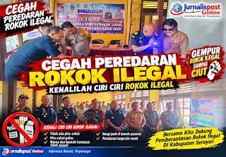 Gempur Rokok Ilegal, Polsek Seruyan Hulu dan Bea Cukai Edukasi Pedagang