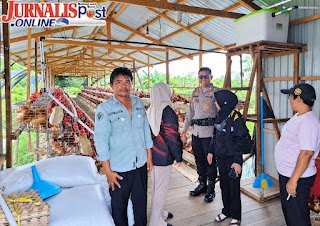 Bhabinkamtibmas Dampingi Pemeriksaan Kesehatan Ayam Petelur, Dukung Ketahanan Pangan Desa Pematang Limau