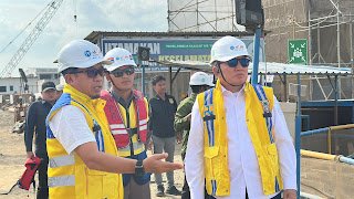 Gubernur Muhidin Tinjau Jembatan Pulau Laut, Progres Pembangunan Capai 1 Kilometer